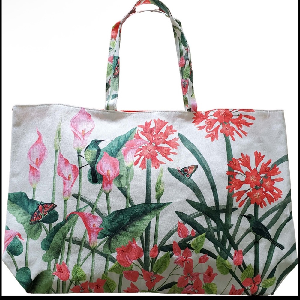 Estee Lauder Floral Canvas Tote Bag